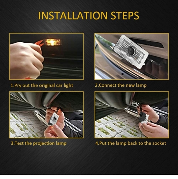 2 Tesla logo car door LED projector projection lights - Picture 3 of 3